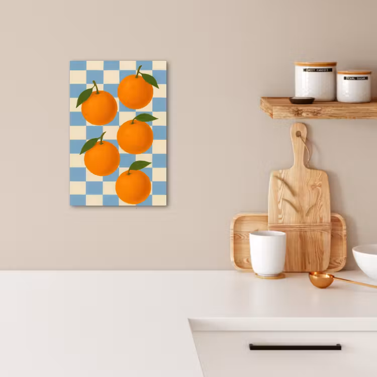Leinwandbilder - Orangen - Blätter - Blockiert - Blau — 4