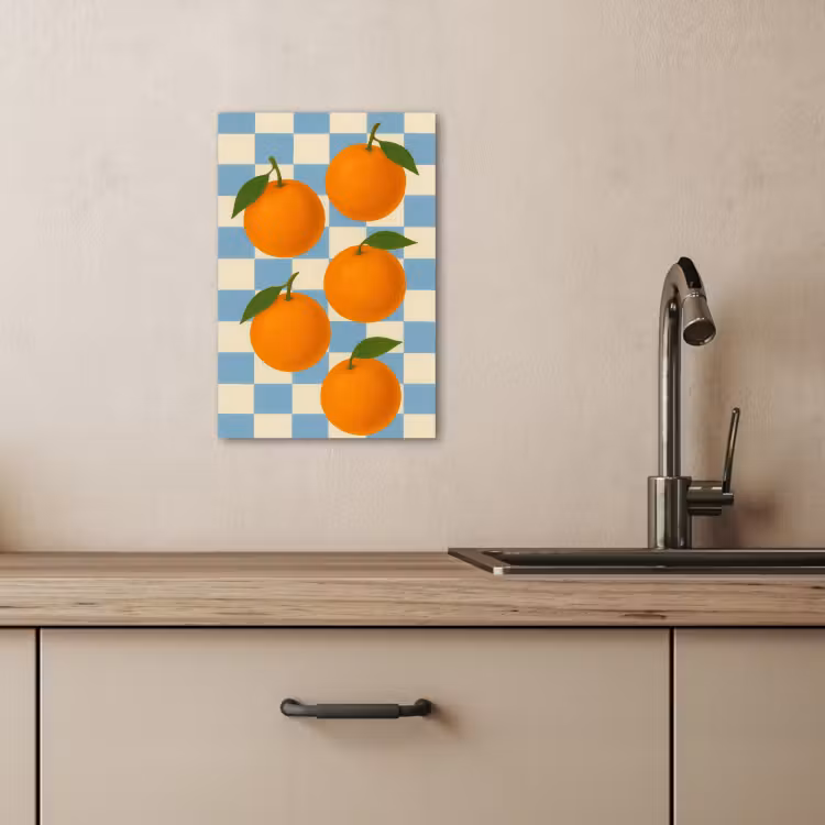 Leinwandbilder - Orangen - Blätter - Blockiert - Blau — 5