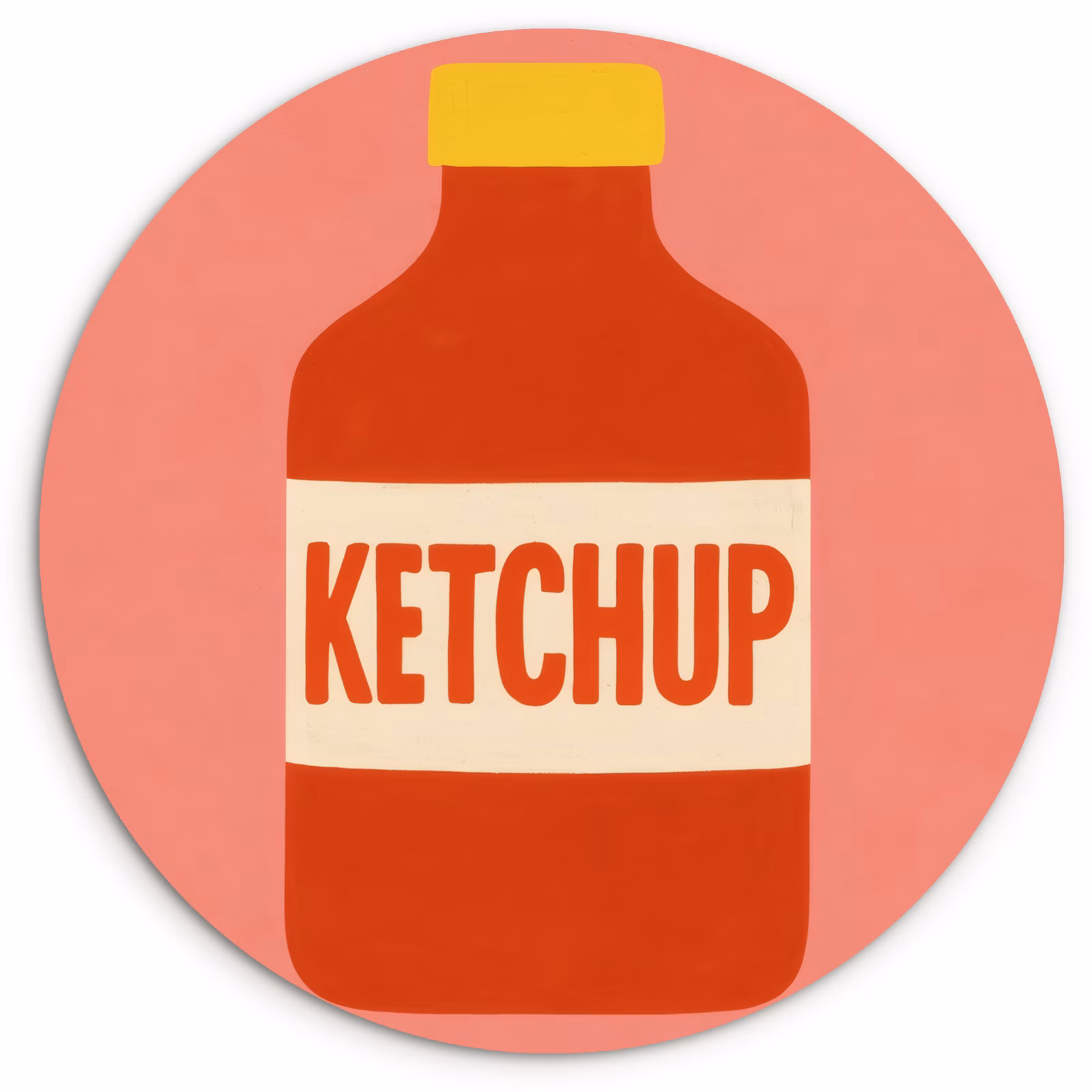 Runde Bilder - Ketchup - Flasche - Rot - Minimalistisch — 1