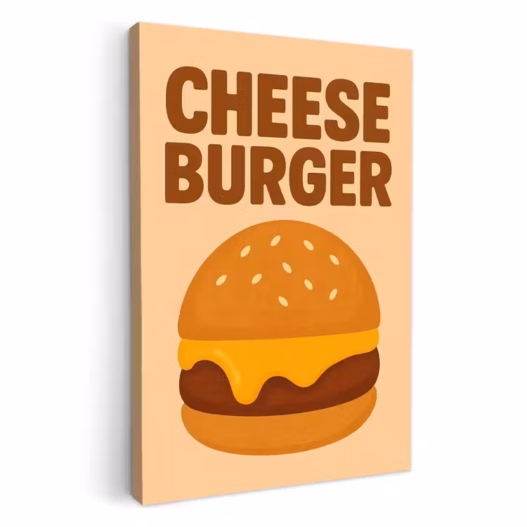 Leinwandbilder - Cheeseburger - Minimalistisch - Gelb — 2
