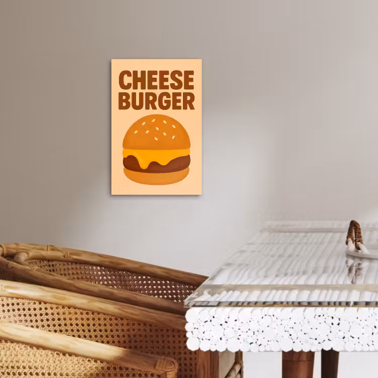 Leinwandbilder - Cheeseburger - Minimalistisch - Gelb — 4
