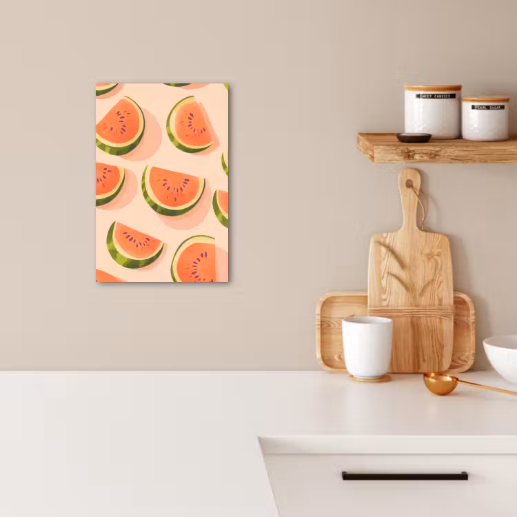 Leinwandbilder - Wassermelone - Scheiben - Kerne - Rot — 3