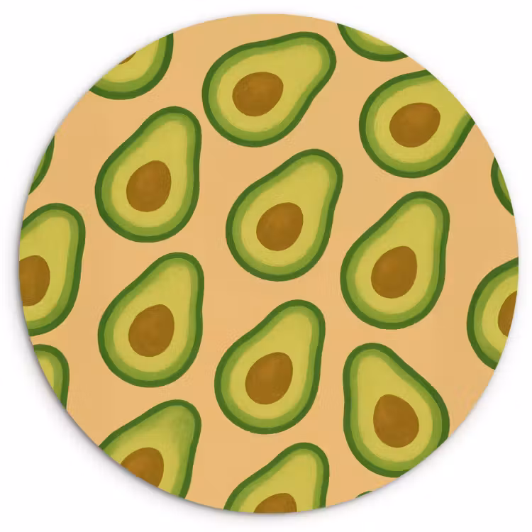 Runde Bilder - Avocado - Muster - Grün - Kern — 1
