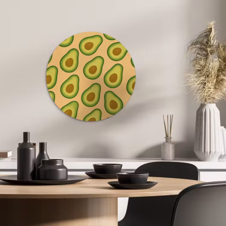 Runde Bilder - Avocado - Muster - Grün - Kern — 3