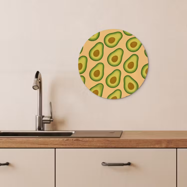 Runde Bilder - Avocado - Muster - Grün - Kern — 4