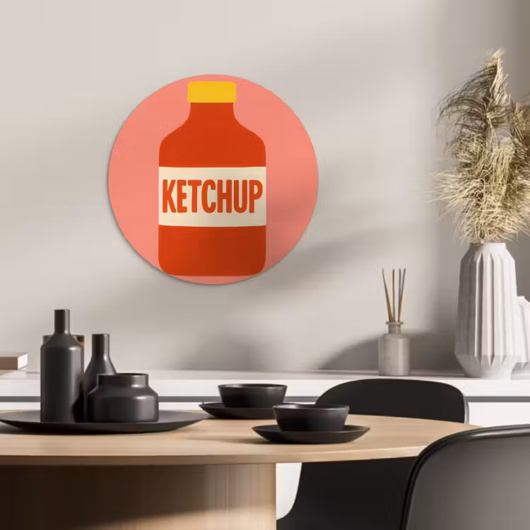 Runde Bilder - Ketchup - Flasche - Rot - Minimalistisch — 2