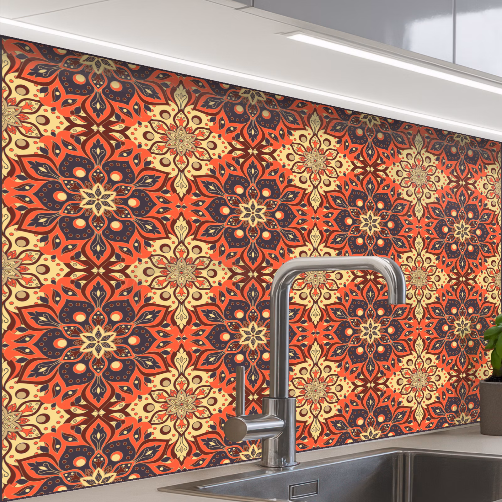 Küchenrückwand - Mandala - Blumen - Boho - Muster — 1