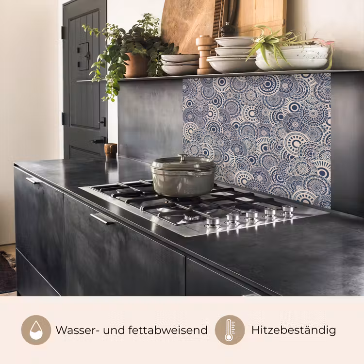 Küchenrückwand - Mandala - Blau - Muster — 4