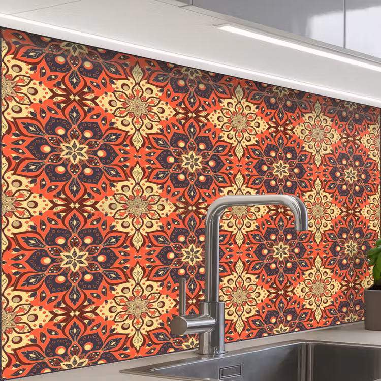 Küchenrückwand - Mandala - Blumen - Boho - Muster — 1