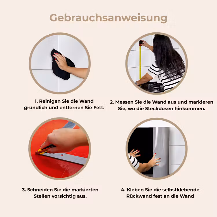 Küchenrückwand - Schwarz - Einfarbig — 8