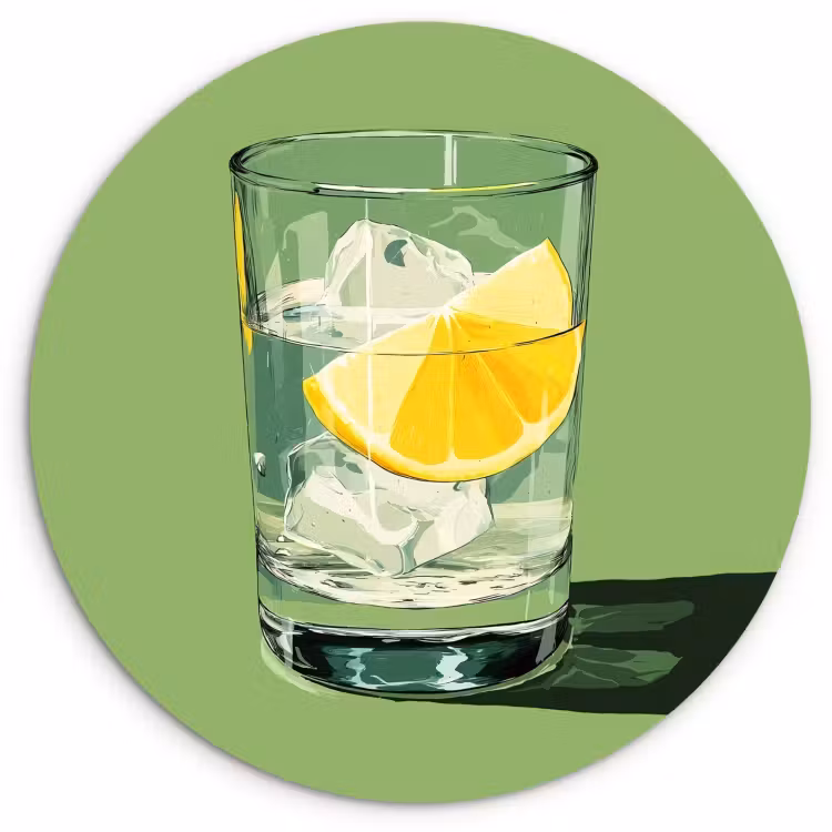 Runde Bilder - Glas - Zitrone - Eiswürfel - Grün — 3