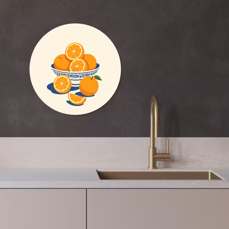 Runde Bilder - Schale - Minimalistisch - Orange - Orangen — 2