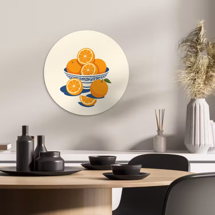 Runde Bilder - Schale - Minimalistisch - Orange - Orangen — 3