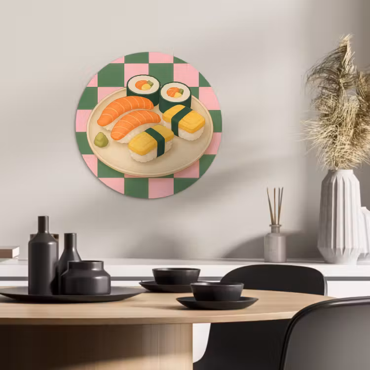 Runde Bilder - Sushi - Teller - Blockiert - Grün — 1