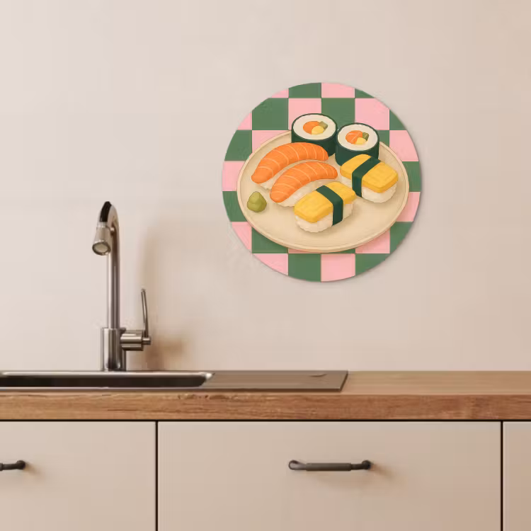 Runde Bilder - Sushi - Teller - Blockiert - Grün — 2