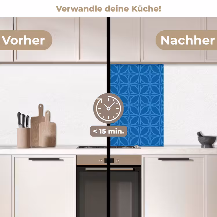 Küchenrückwand - Kompass - Blau - Muster — 2