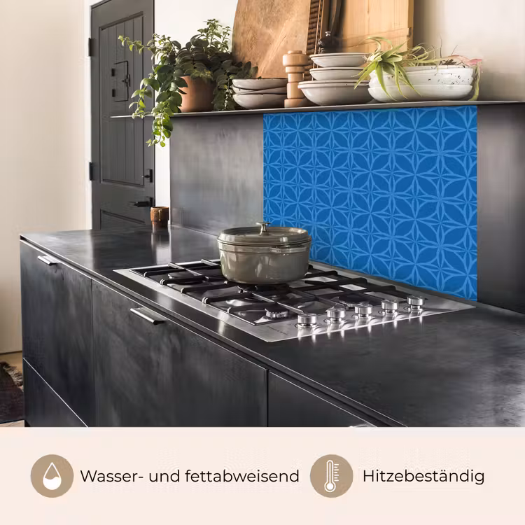 Küchenrückwand - Kompass - Blau - Muster — 4