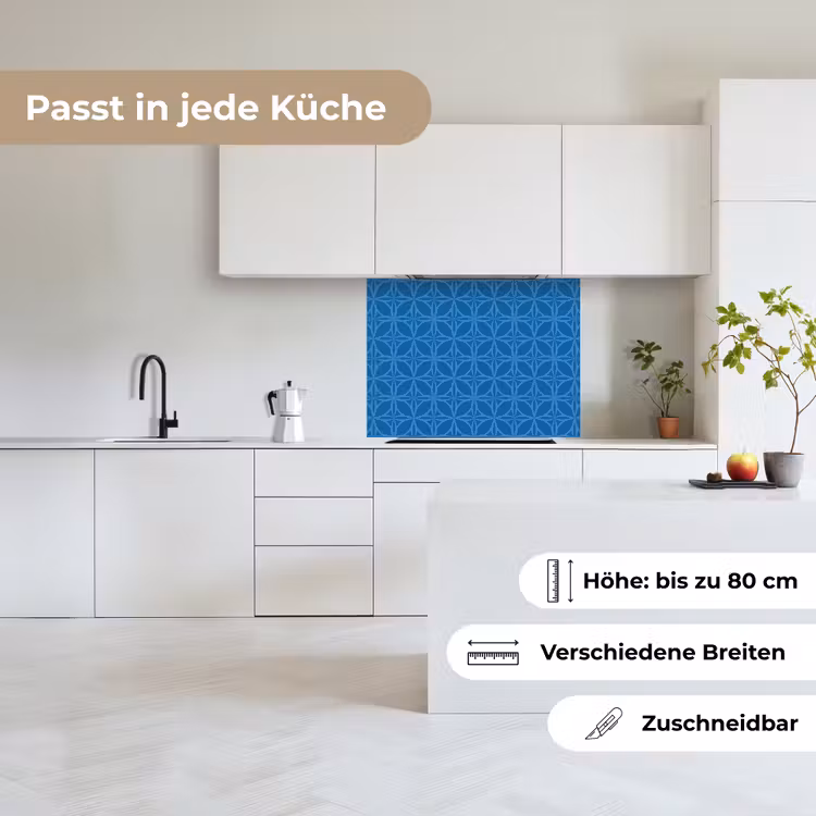 Küchenrückwand - Kompass - Blau - Muster — 6