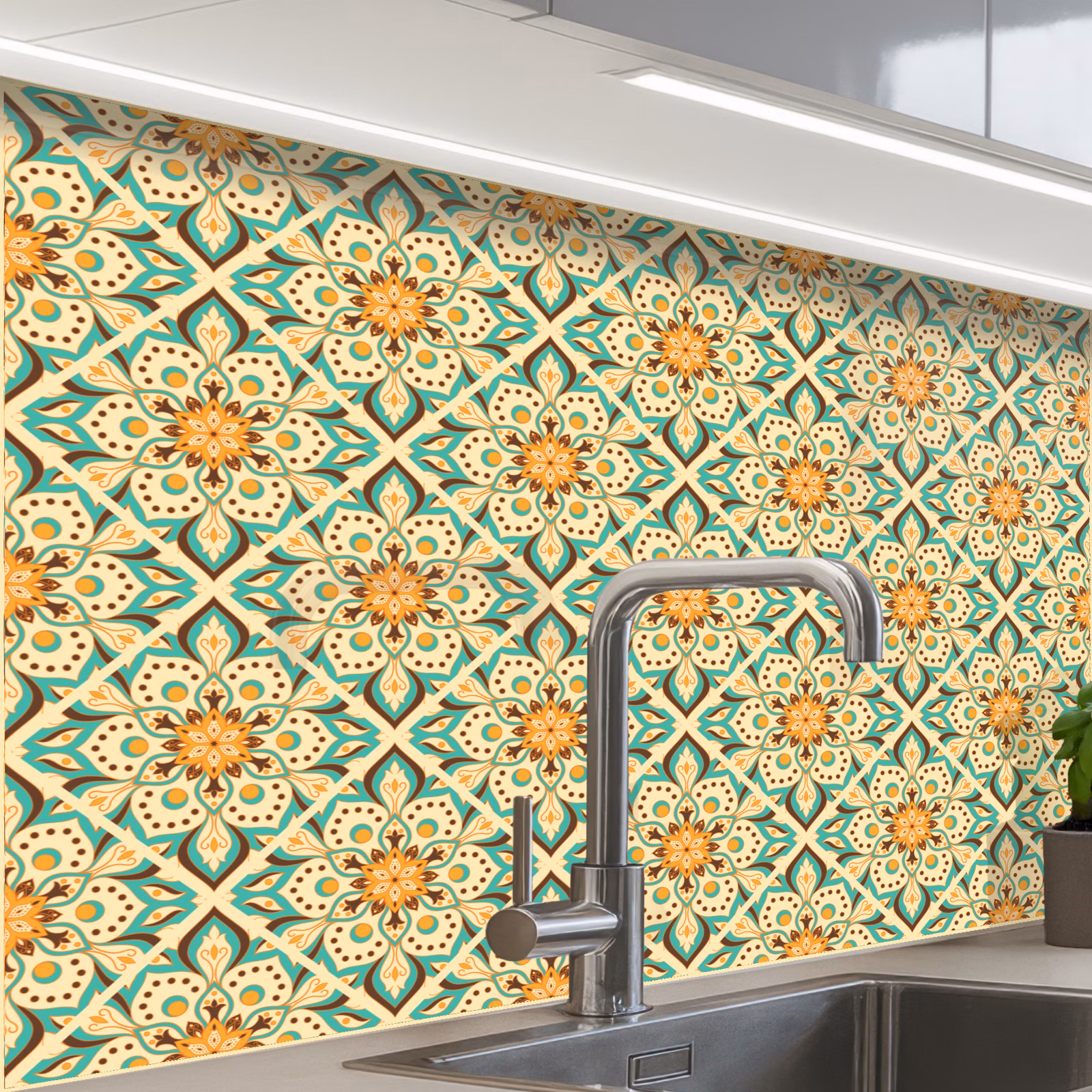 Küchenrückwand - Boho - Muster - Mandala - Blumen — 1