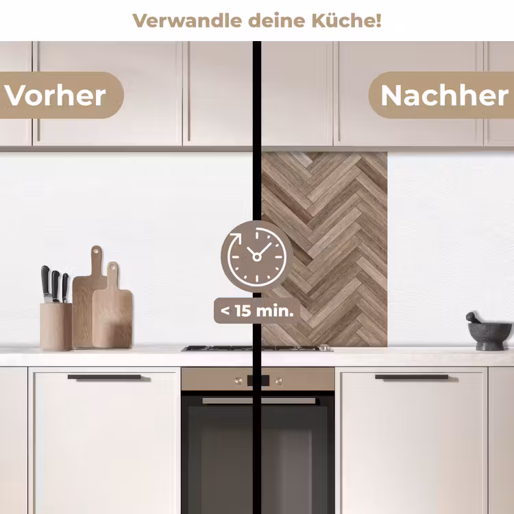Küchenrückwand - Muster - Holz - Braun — 2