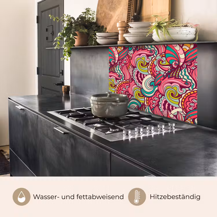 Küchenrückwand - Blumen - Blätter - Regenbogen - Design — 4