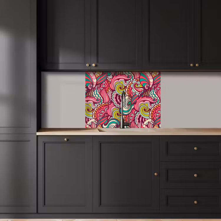 Küchenrückwand - Blumen - Blätter - Regenbogen - Design — 5