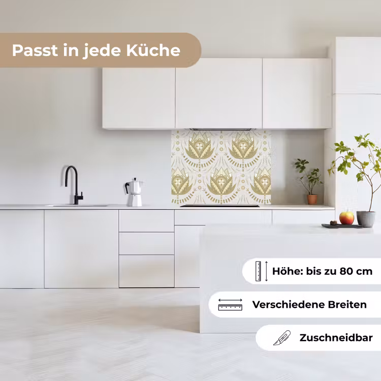 Küchenrückwand - Blumen - Gold - Muster — 6