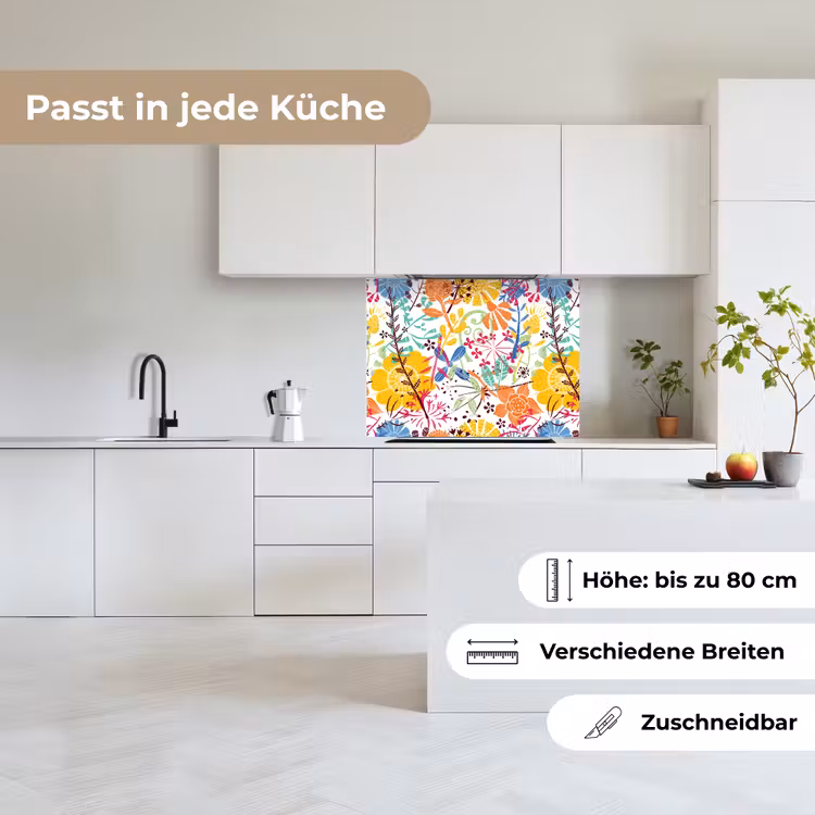 Küchenrückwand - Blumen - Pflanzen - Regenbogen - Muster — 6
