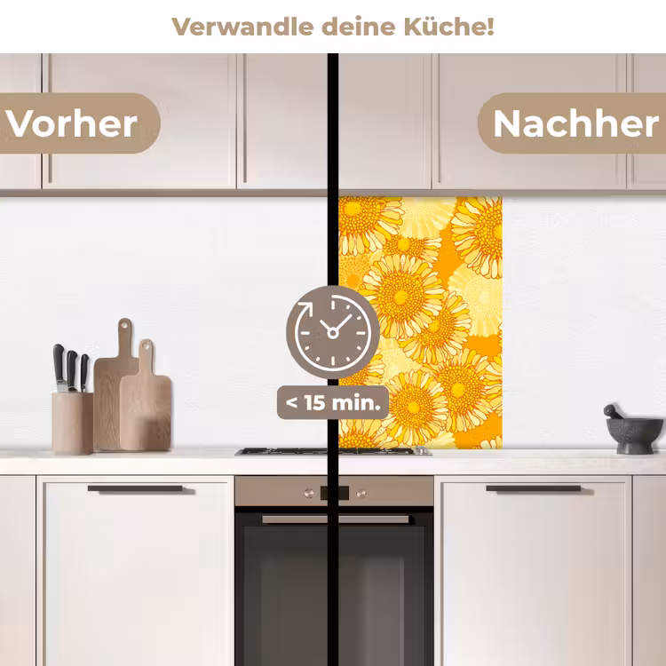 Küchenrückwand - Sonnenblume - Sommer - Muster - Blumen — 2