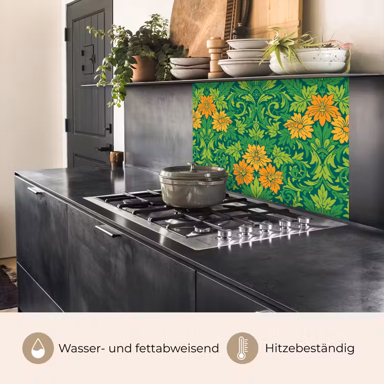 Küchenrückwand - Blätter - Blumen - Boho - Muster — 4