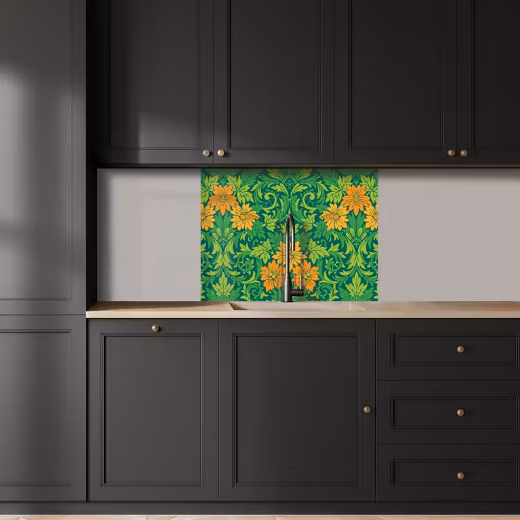 Küchenrückwand - Blätter - Blumen - Boho - Muster — 5