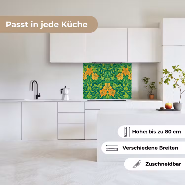 Küchenrückwand - Blätter - Blumen - Boho - Muster — 6