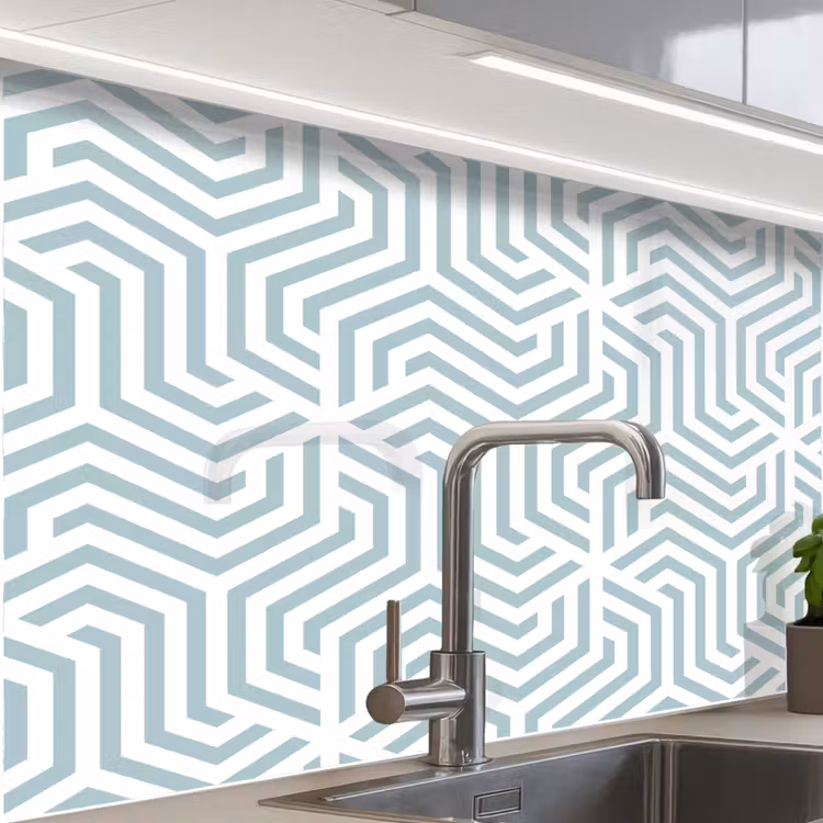 Küchenrückwand - Muster - Linie - Design - Grün — 1