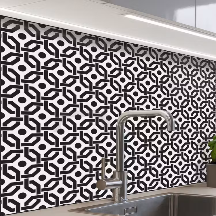 Küchenrückwand - Schwarz - Geometrie - Design — 1