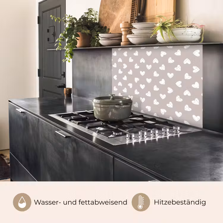 Küchenrückwand - Design - Linie - Muster - Herz - Grau — 4
