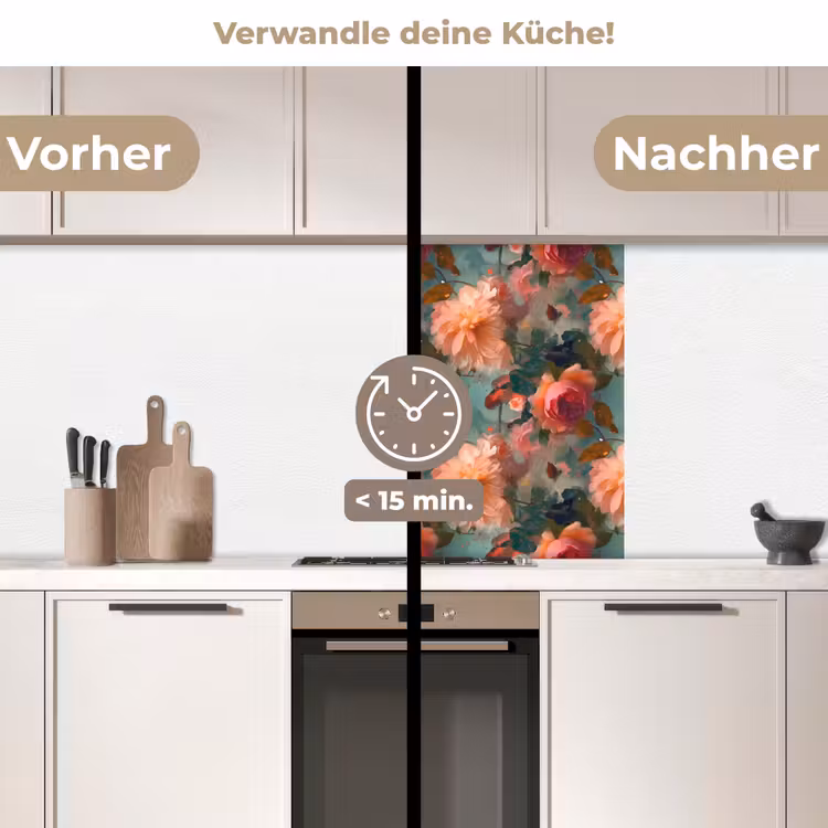 Küchenrückwand - Rosa - Muster - Blumen — 2