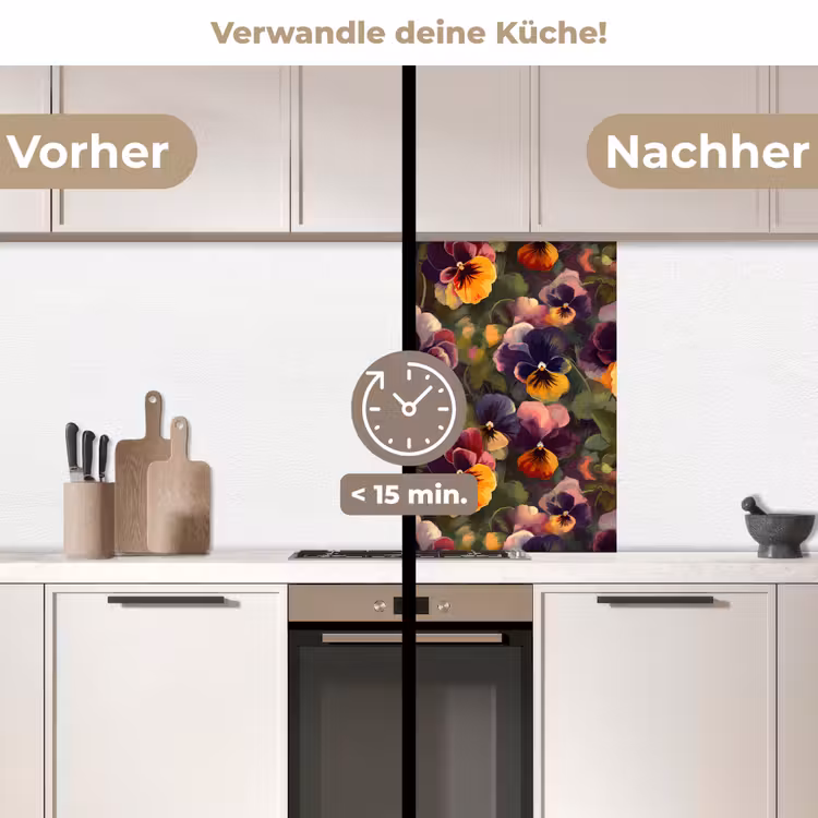 Küchenrückwand - Warm - Muster - Pinsel - Veilchen — 2