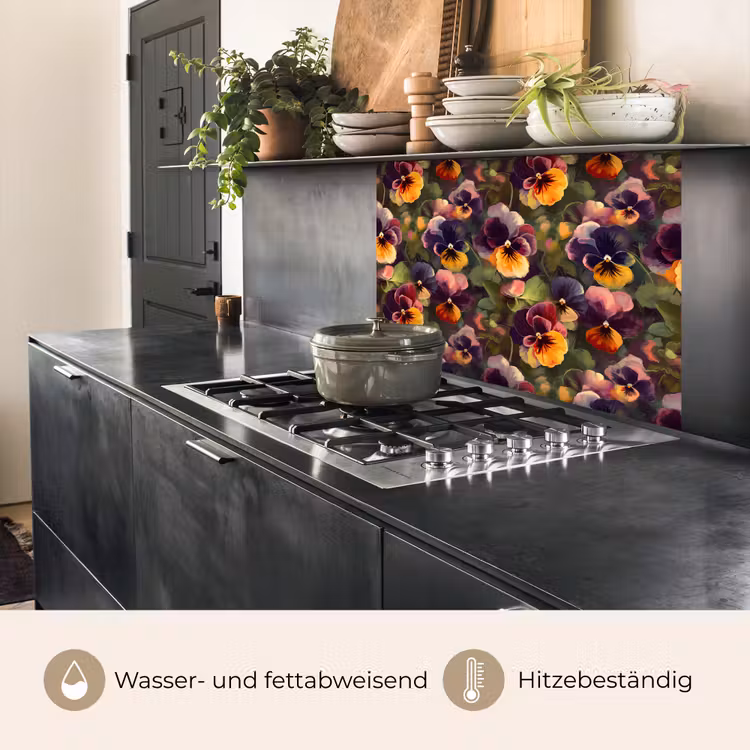 Küchenrückwand - Warm - Muster - Pinsel - Veilchen — 4