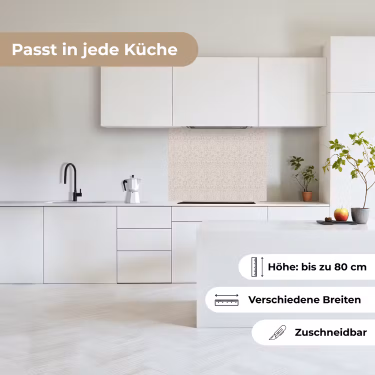Küchenrückwand - Blumen - Blätter - Hell - Taupe — 6