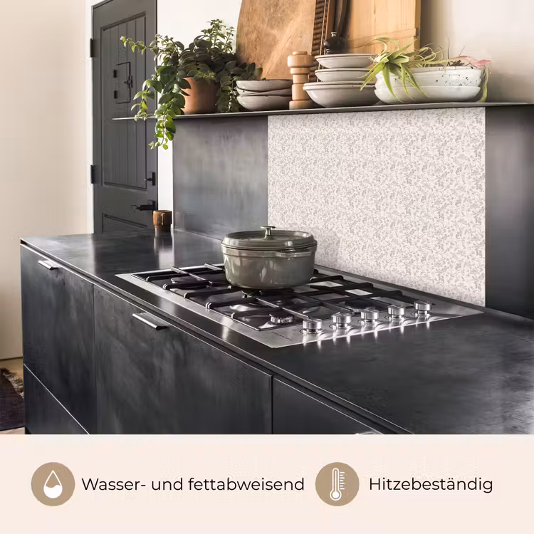 Küchenrückwand - Blumen - Muster - Taupe — 4