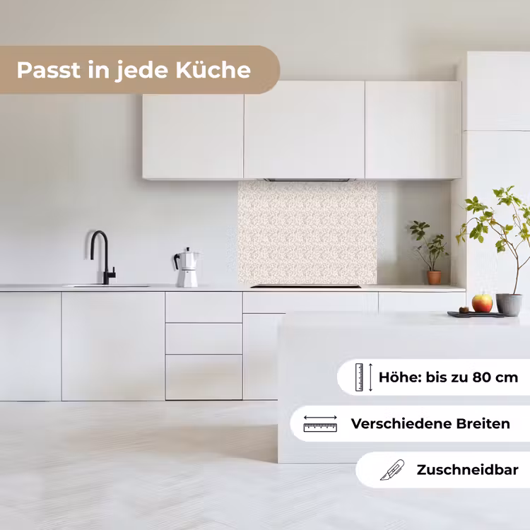 Küchenrückwand - Blumen - Muster - Taupe — 6