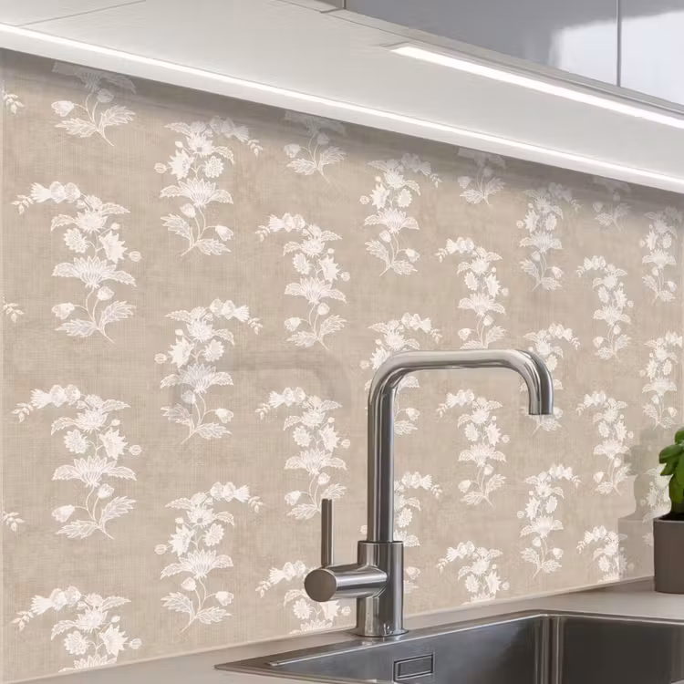 Küchenrückwand - Motiv - Beige - Leinen — 1