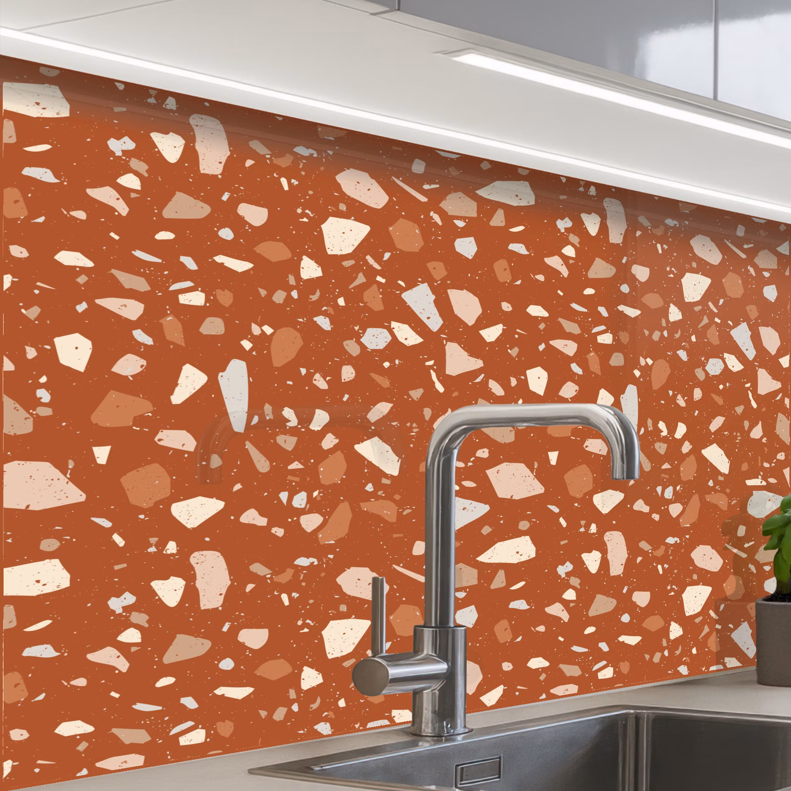 Küchenrückwand - Terrazzo - Muster - Lehm — 1
