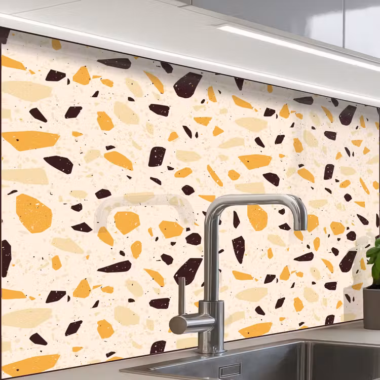 Küchenrückwand - Terrazzo - Muster - Gelb - — 1