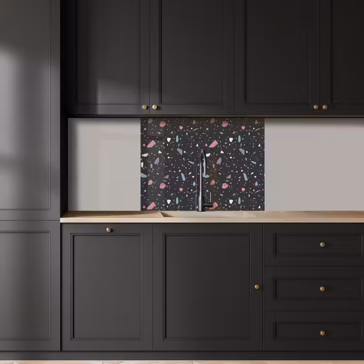 Küchenrückwand - Terrazzo - Muster - Schwarz - Weich — 5