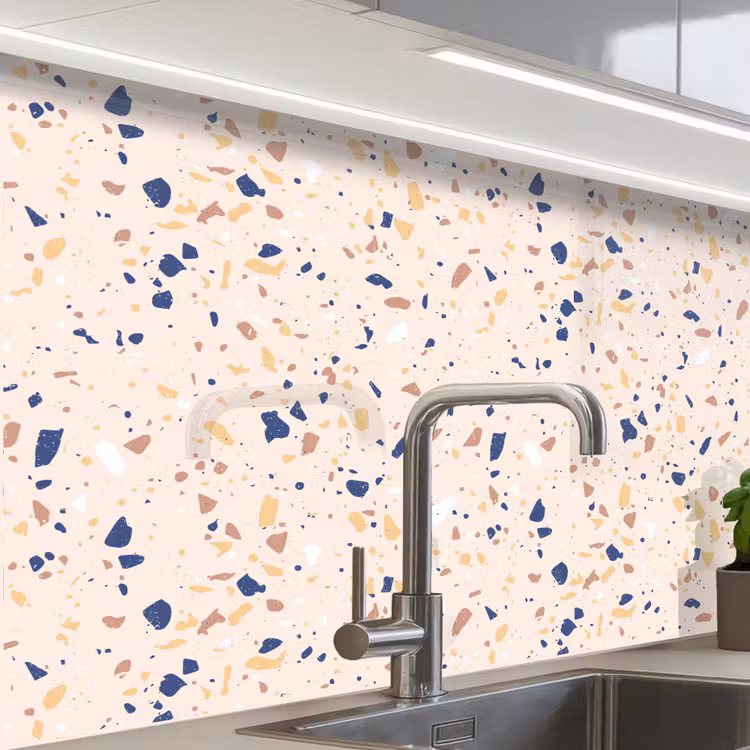 Küchenrückwand - Terrazzo - Muster - Bunt - Indigo — 1
