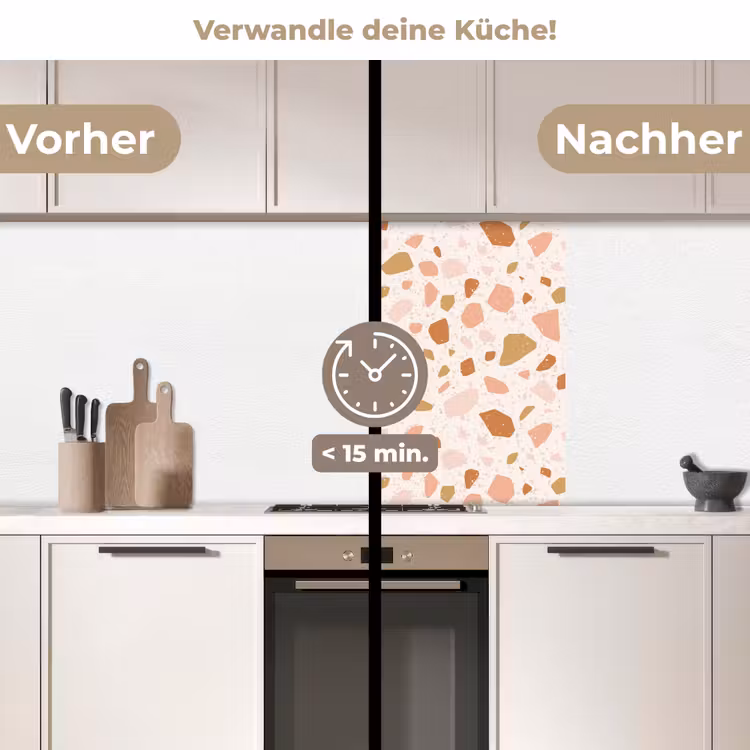 Küchenrückwand - Terrazzo - Muster - Bunt - Lachs — 2
