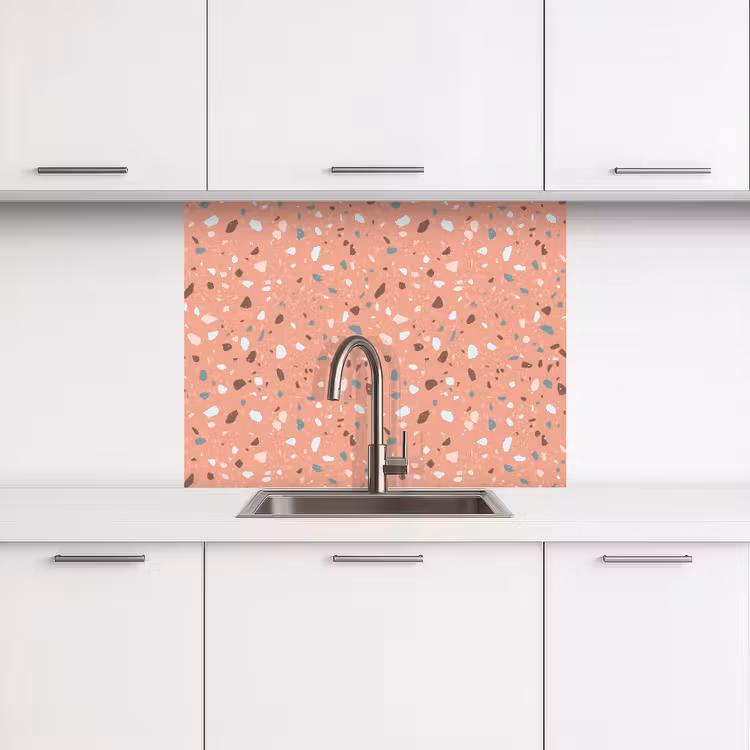 Küchenrückwand - Terrazzo - Muster - Bunt - Rosa - Blau — 3