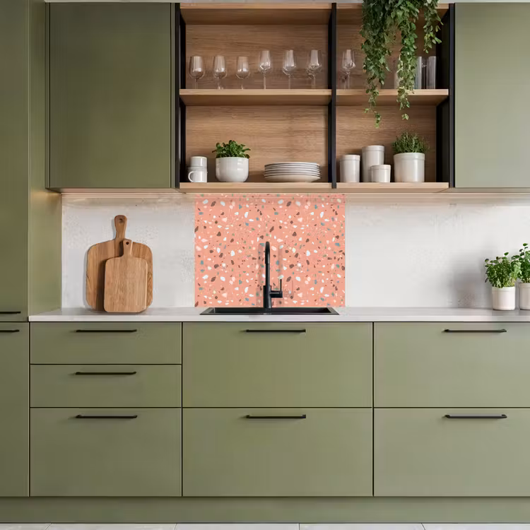 Küchenrückwand - Terrazzo - Muster - Bunt - Rosa - Blau — 7