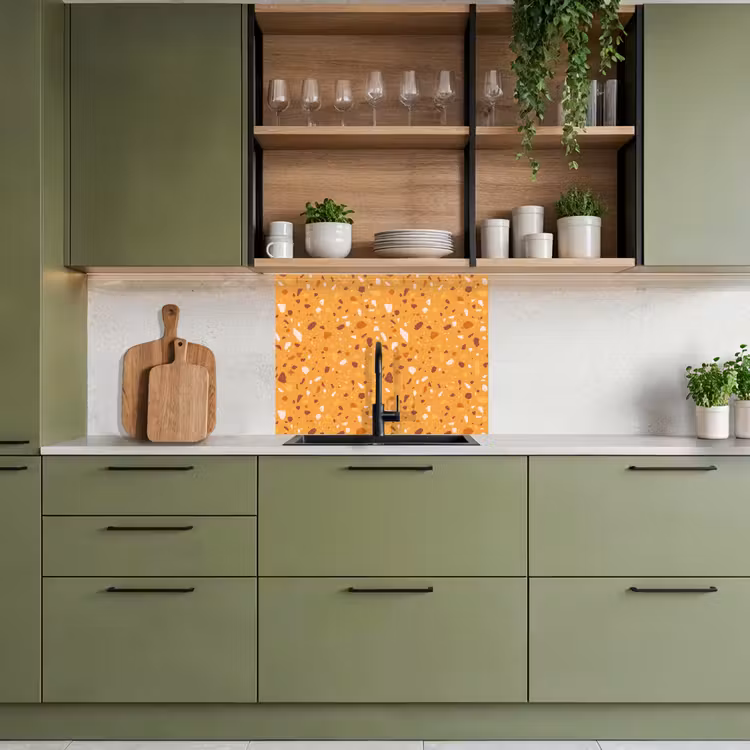 Küchenrückwand - Terrazzo - Muster - Ockergelb — 7